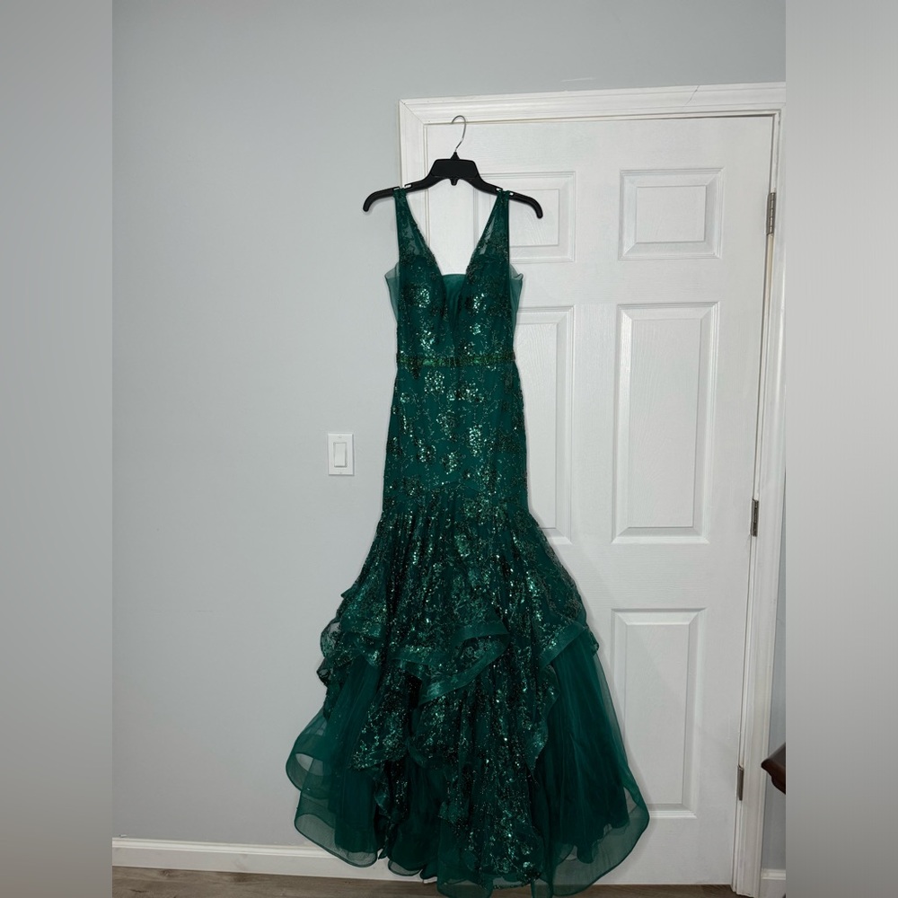 First Lady Boutique Haute Couture Emerald Green Dress Size 6
